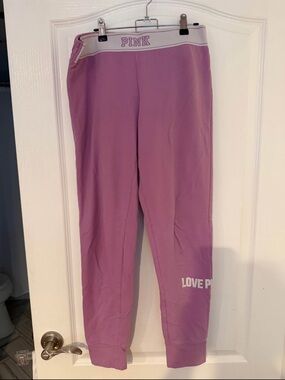 PINK Victoria's Secret Lavender/Pink Logo Joggers